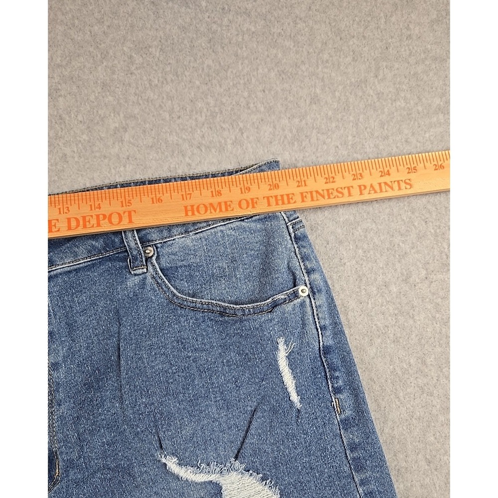 Rue 21 Womens Size 22 Denim High Rise Cut Off Jean Shorts Blue Distressed NWT - Picture 4 of 7